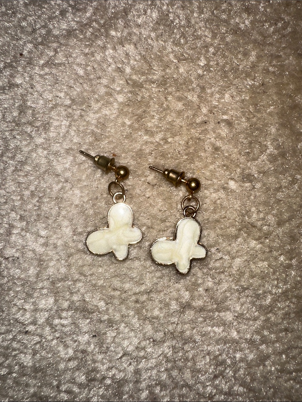 Butterfly dainty marble drop earrings